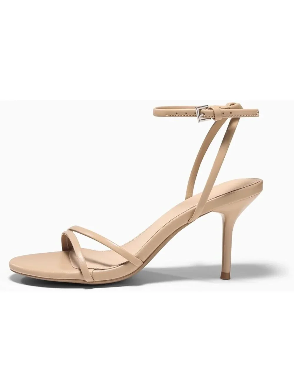 Women's Khaki Strappy High Heels Sandals Open Toe Ankle Strap Summer Dress Shoes
